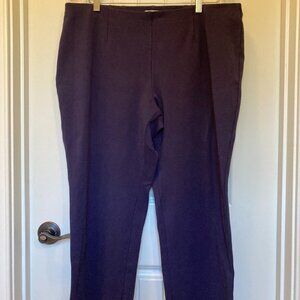 Coldwater Creek Classic Fit Dark Plum Slim Pants, Women’s 1X (18)